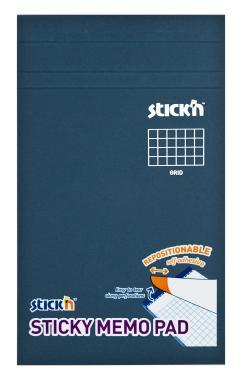 Stick'n öntapadó jegyzetfüzet négyzetrácsos 190,5x114 mm, 50 lap - fehér