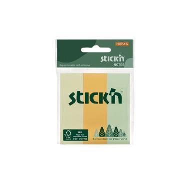 Stick'n öntapadó jegyzettömb 76x25 mm, 3x50  lap - pasztell színek