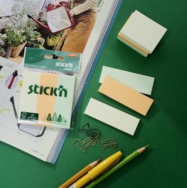 Stick\'n öntapadó jegyzettömb 76x25 mm, 3x50  lap - pasztell színek