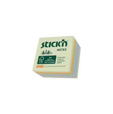 Stick'n öntapadó jegyzettömb a rét színei 51x51 mm, 240 lap - pasztell színek (5 szín)
