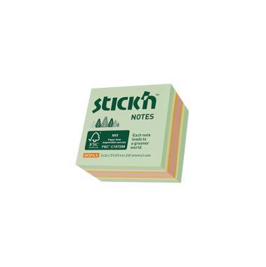 Stick'n öntapadó jegyzettömb az erdő színei 51x51 mm, 5x48 lap - pasztell színek (4 szín)