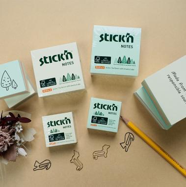 Stick\'n öntapadó jegyzettömb a rét színei 76x76 mm, 4x100  lap - pasztell színek