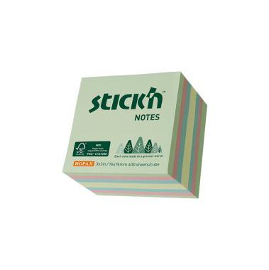 Stick'n öntapadó jegyzettömb az erdő színei 76x76 mm, 4x100  lap - pasztell színek