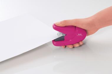 PLUS kapocsmentes tűző- és lyukasztógép - KÉZI - pink
