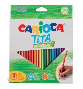 Carioca színes ceruza háromszögű vékony Tita 24 db-os