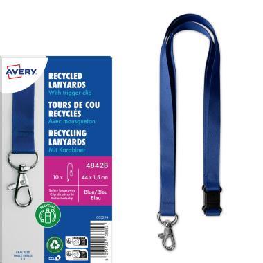Avery nyakpánt újrahasznosított, 15 x 440 mm, 10 db - kék