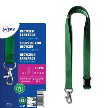 Avery nyakpánt újrahasznosított, 15 x 440 mm, 10 db - zöld