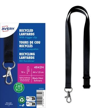 Avery nyakpánt újrahasznosított, 15 x 440 mm, 10 db - fekete