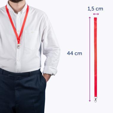 Avery nyakpánt fém kapoccsal 440 x 15 mm - piros