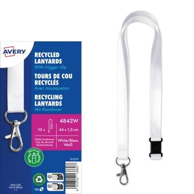 Avery nyakpánt újrahasznosított, 15 x 440 mm, 10 db - fehér