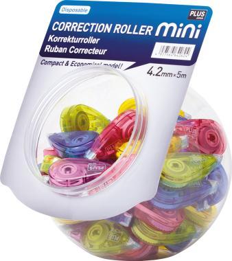 PLUS szalagos hibajavító nyomógombos mini 5 mm x 6 m - 50 db-os asztali kínálóban