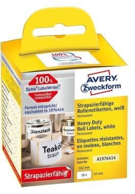 Avery időjárásálló tekercses címke 59 x 102 mm - fehér