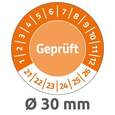 Avery ellenőrző címkék 2021-2026 Vinyl Ø 30 mm - narancssárga