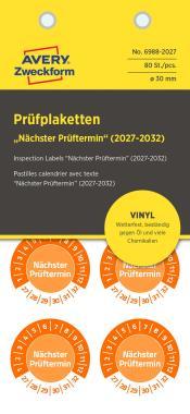 Avery időjárásálló öntapadó plakett Vinyl 