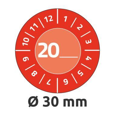 Avery időjárásálló öntapadó plakett Vinyl  20XX Ø 30 mm - piros