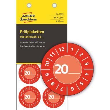 Avery időjárásálló öntapadó plakett Vinyl  20XX Ø 30 mm - piros