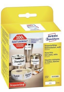 Avery időjárásálló tekercses címke 19 x 64 mm - fehér