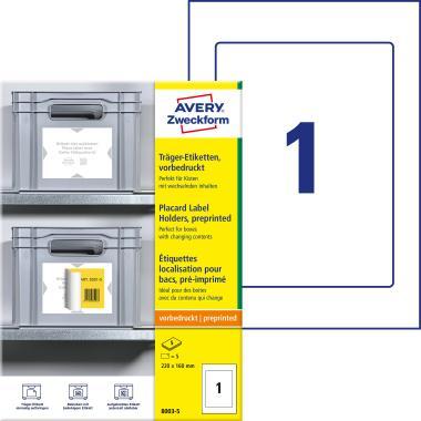 Avery hordozó címkék etikett címkékhez 220x160mm 5 lap