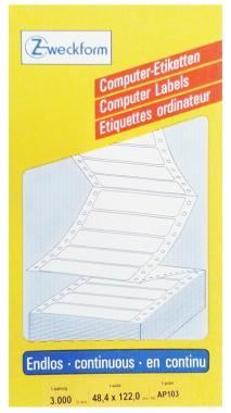 Avery 1 pályás leporellós címke fehér 122 x 48 mm