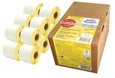 Avery tekercses öntapadó címke, termo nyomtatóhoz 54x101mm, 2.640 címke