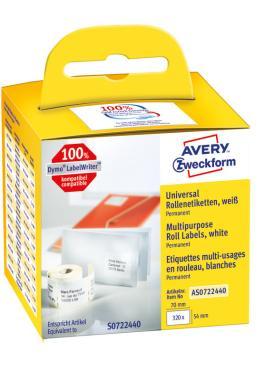 Avery tekercses öntapadó címke, termo nyomtatóhoz  70 x 54 mm, 320 címke