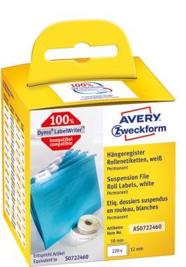 Avery tekercses öntapadó címke, termo nyomtatóhoz  50 x 12 mm, 220 címke