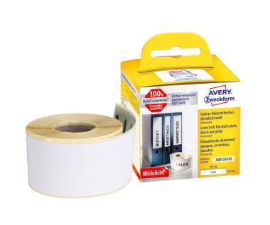 Avery tekercses öntapadó címke, termo nyomtatóhoz 190 x 38 mm, 110 címke
