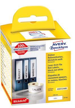 Avery tekercses öntapadó címke, termo nyomtatóhoz 190 x 59 mm, 110 címke
