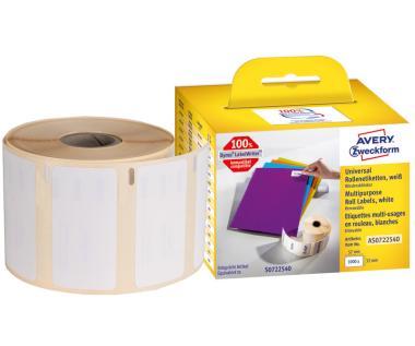 Avery tekercses öntapadó címke, termo nyomtatóhoz  57 x 32 mm, 1000 címke