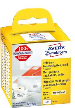 Avery tekercses öntapadó címke, thermo nyomtatóhoz 54 x 70 mm 160 címke