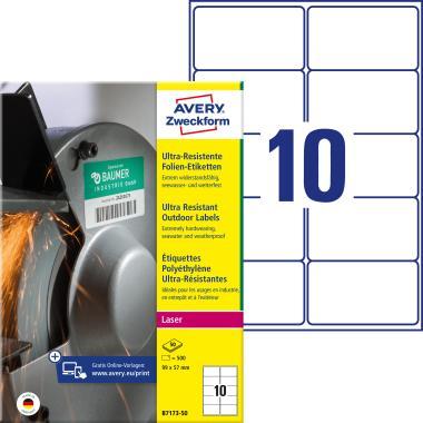 Avery ultra ellenálló címke 99x57mm - fehér 50 ív
