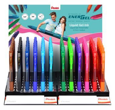 Pentel zselés rollertoll nyomógombos EnerGelX 0,7mm 72 db-os töltött display