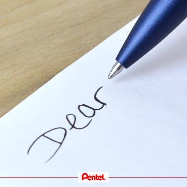 Pentel zselés rollertoll prémium fém EnerGel fekete 0,7 mm - fekete tintával + ajándék kék tollbetéttel