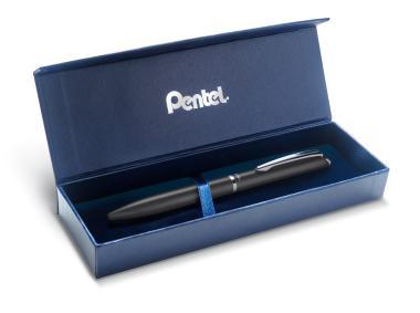 Pentel zselés rollertoll prémium fém EnerGel fekete 0,7 mm - fekete tintával + ajándék kék tollbetéttel