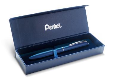 Pentel zselés rollertoll prémium fém EnerGel diplomatakék 0,7 mm - fekete tintával + ajándék kék tollbetéttel