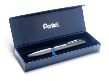 Pentel zselés rollertoll prémium fém EnerGel ezüst 0,7 mm - fekete tintával + ajándék kék tollbetéttel