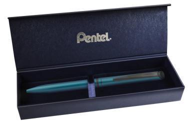 Pentel zselés rollertoll prémium fém EnerGel matt türkiz 0,7 mm - kék tinta