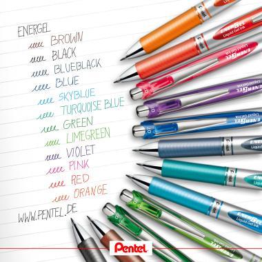 Pentel zselés rollertoll nyomógombos EnerGel 0,7 mm - barna