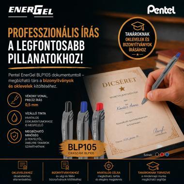 Pentel zselés dokumentum- és archiváló rollertoll Energel 0,5 mm - fekete