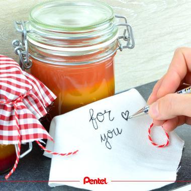 Pentel zselés rollertoll textilre 1,0 mm -  fekete