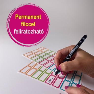 Avery ISKOLAI öntapadós színes vízálló fólia 31 mm x 15 mm címkék - 48 címke/2 ív