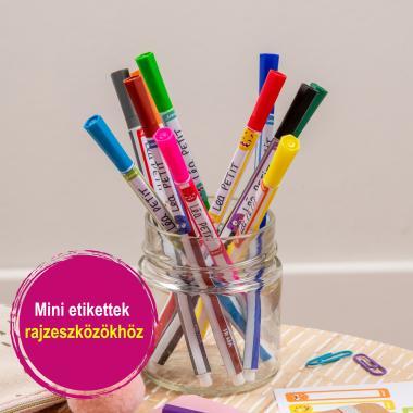 Avery ISKOLAI kézzel írható öntapadós papír színes vicces 50 mm x 10 mm tollcímke – 30 címke/2 ív