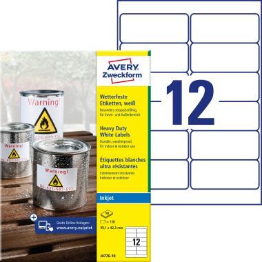 Avery időjárásálló fehér poliészter címke 99,1 x 42,3 mm