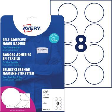 Avery Textilre ragasztható névcímke kerek ⌀ 65mm fehér