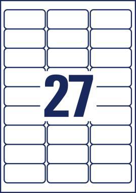 Avery univerzális visszaszedhető címke 63,5 x 29,6 mm 50+15 lap promo