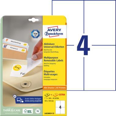 Avery univerzális visszaszedhető címke 105 x 148 mm