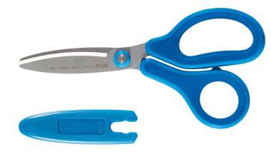 PLUS Fitcut Curve Kids jobbkezes fluorbevonatú olló 145 mm - kék
