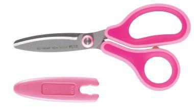 PLUS Fitcut Curve Kids jobbkezes fluorbevonatú olló 145 mm - rózsaszín