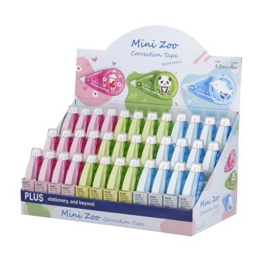 PLUS szalagos hibajavító Mini Zoo 4,2 mm x 6 m - 36 db-os asztali kínálóban