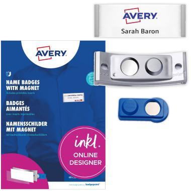 Avery névkitűző szett mágneses, 68 x 22 mm, 5 db - fémhatású